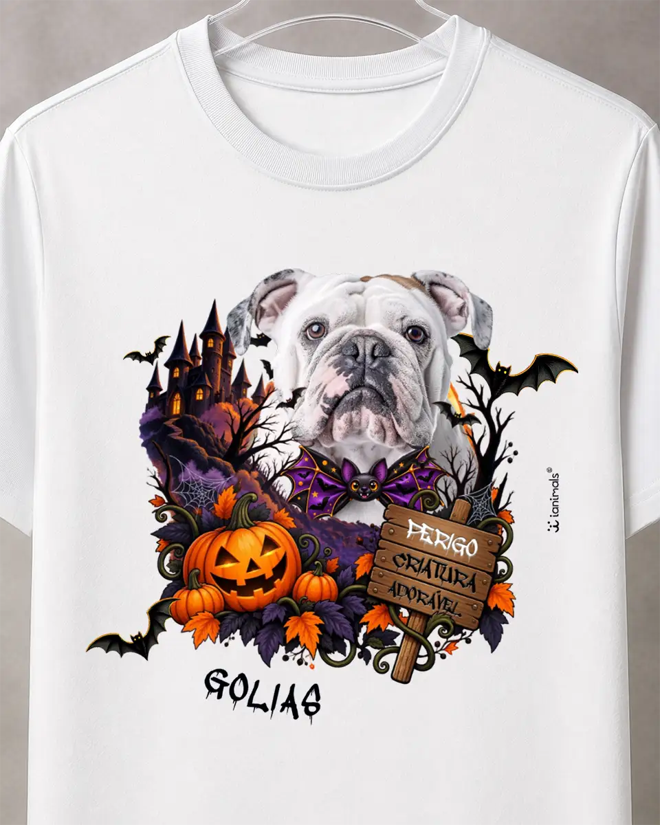 Camiseta Halloween Castelo com Foto - Personalizada