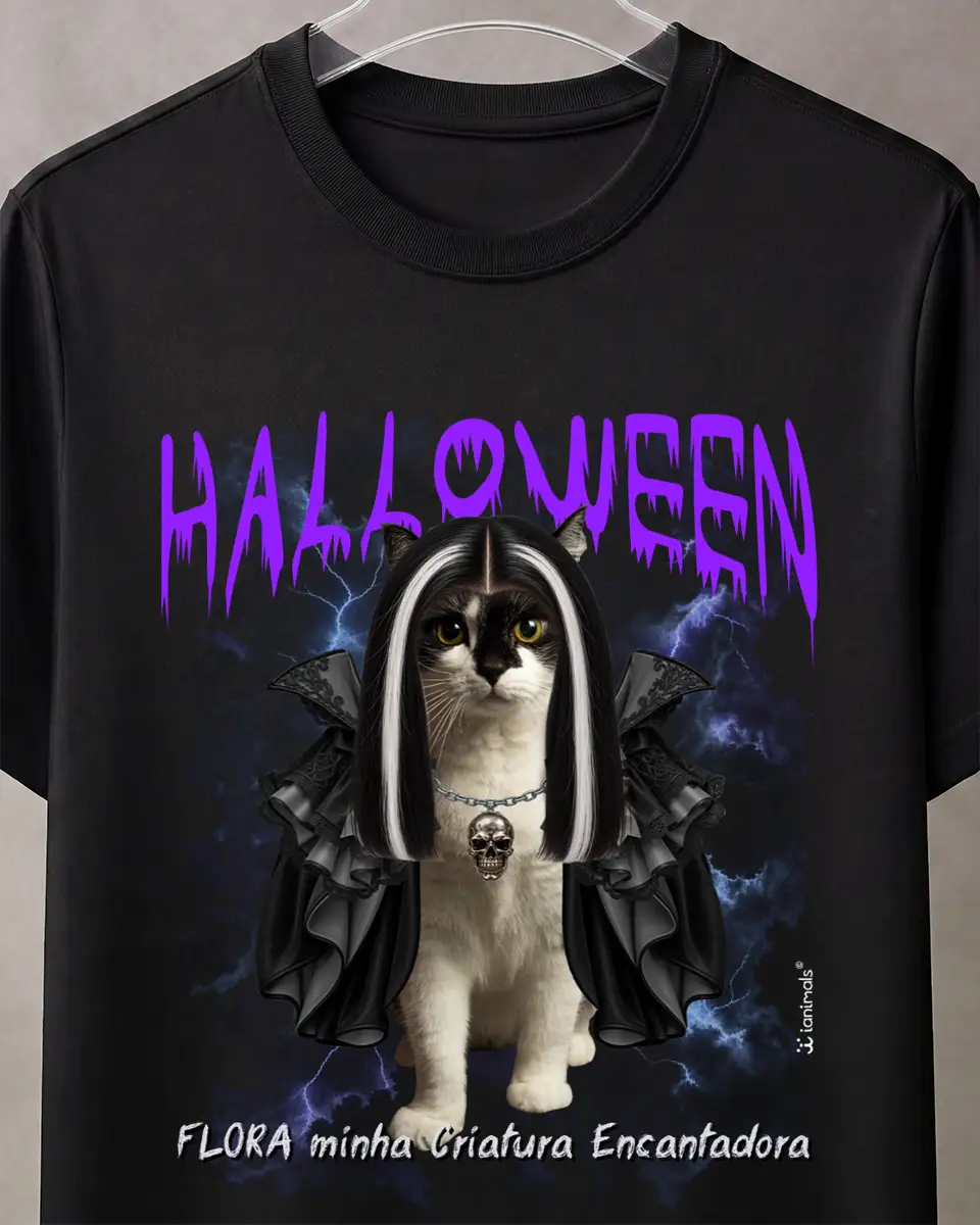 Camiseta Halloween Collage até 3 Fotos - Personalizada