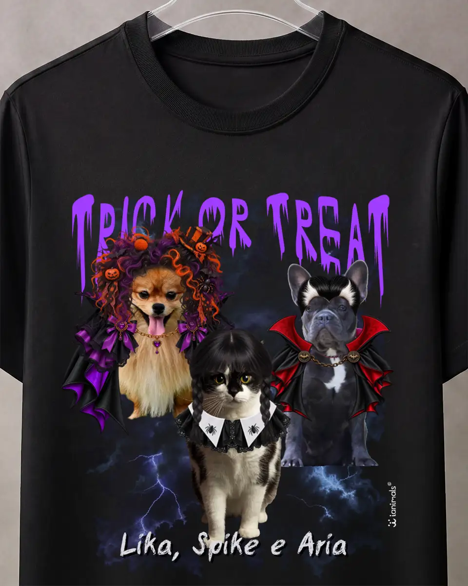 Camiseta Halloween Collage até 3 Fotos - Personalizada