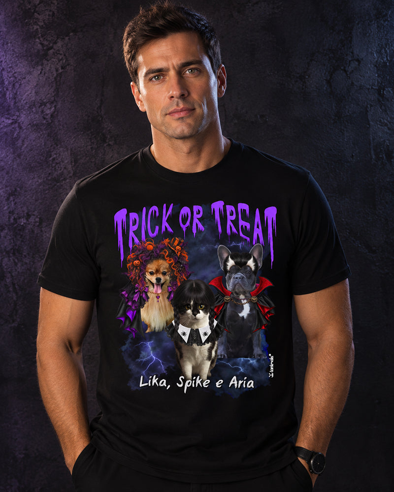 Camiseta Halloween Collage até 3 Fotos - Personalizada