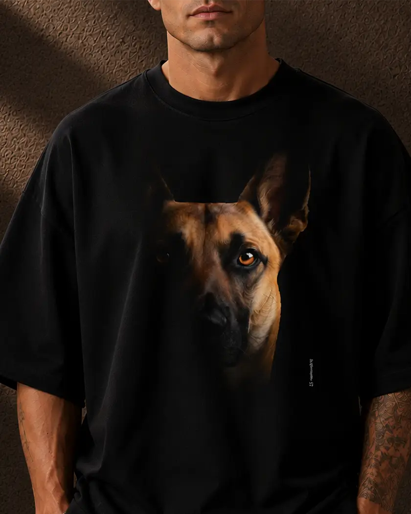 Camiseta Oversized Malinois - Retrato