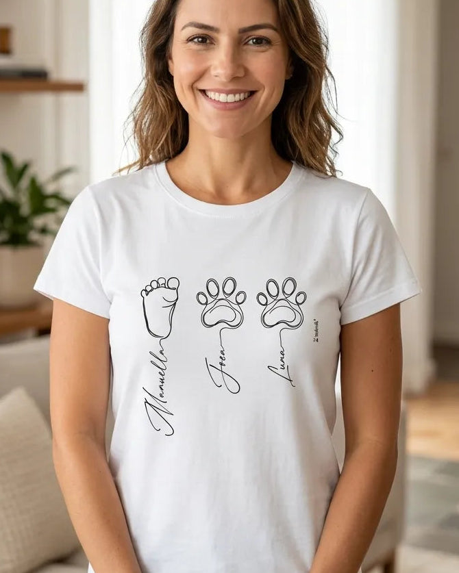Camiseta INCA SOFT 1 a 5 Pegadas - Pet e Bebê - Personalizada