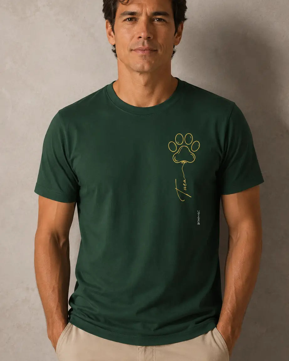 Camiseta Pegadas - Pet e Bebê - Personalizada