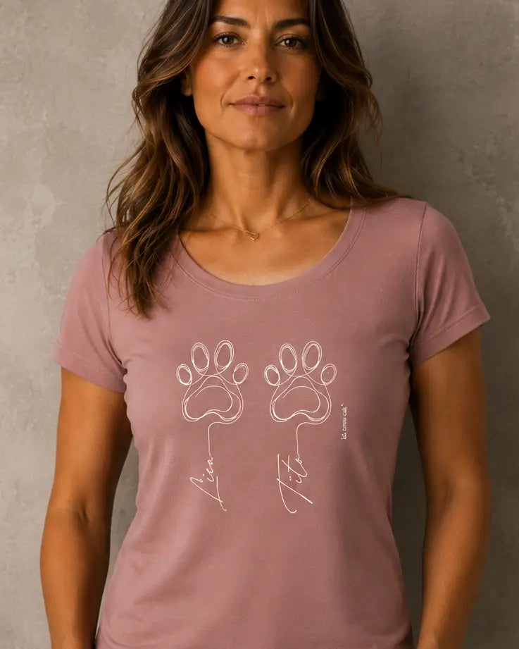 Camiseta Pegadas - Pet e Bebê - Personalizada