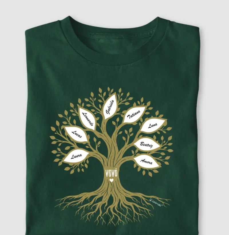 Camiseta Árvore da Vida - Pais e Filhos - Personalizada