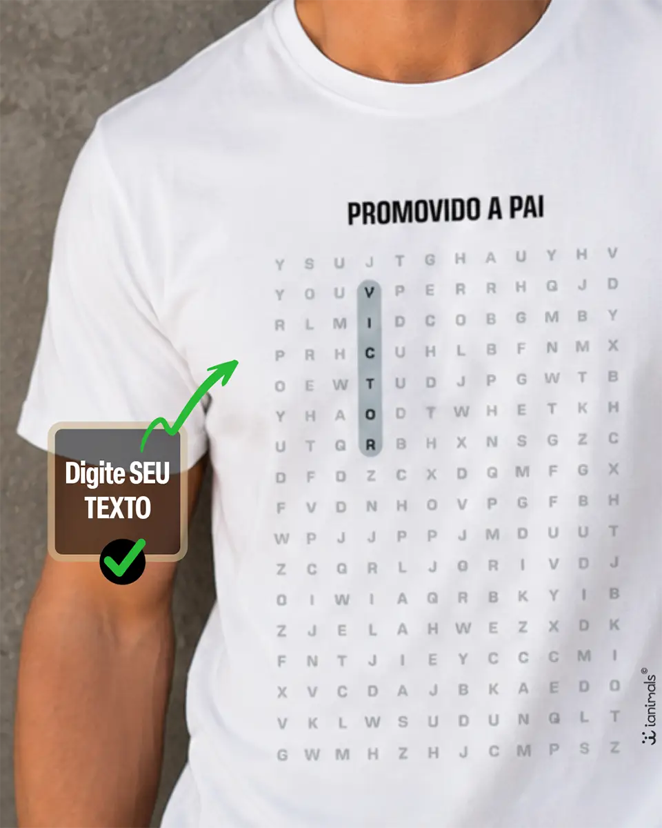 Camiseta Caça Palavras - Personalizada