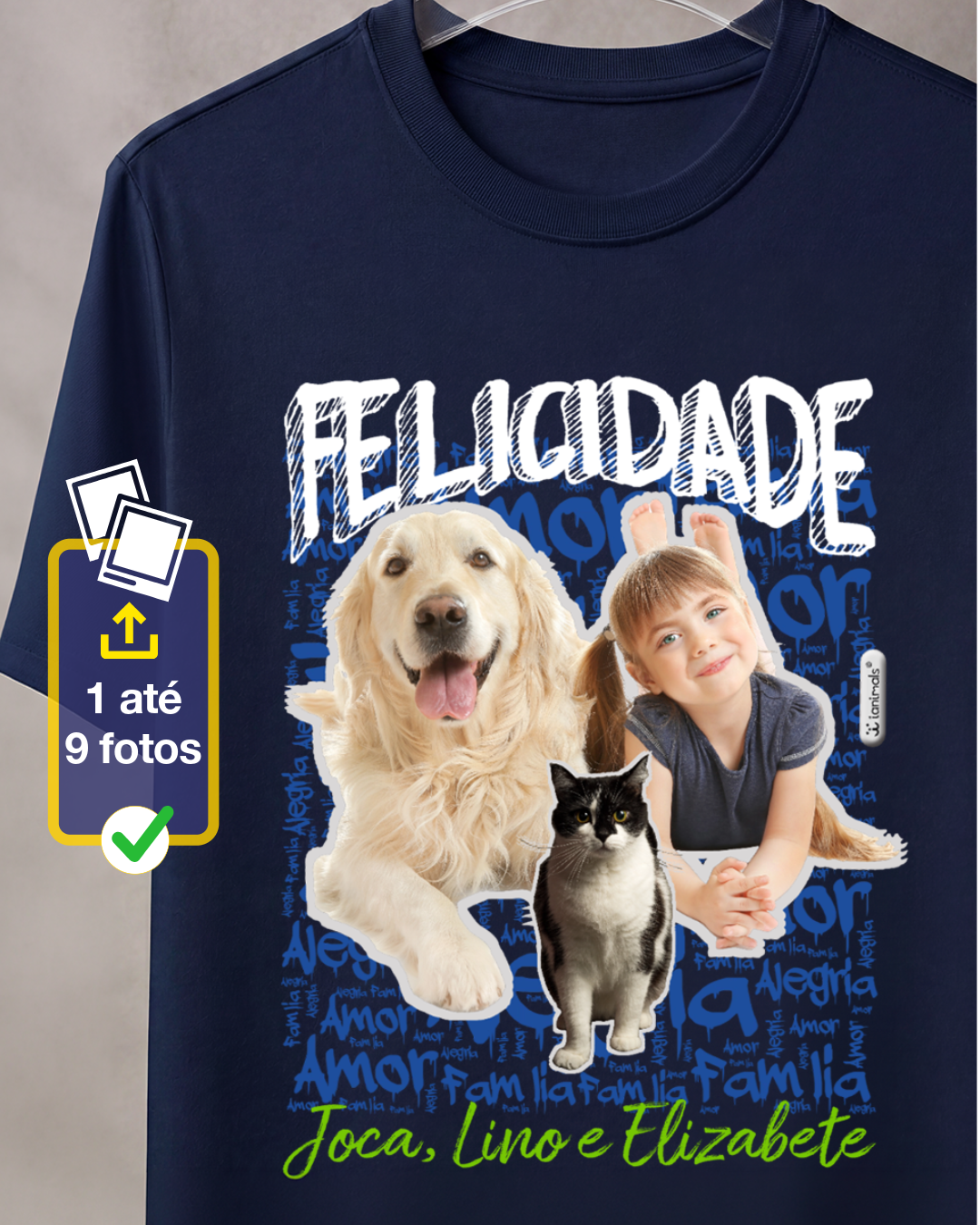 Camiseta Collage 2.0 - 1 até 9 fotos - Personalizada