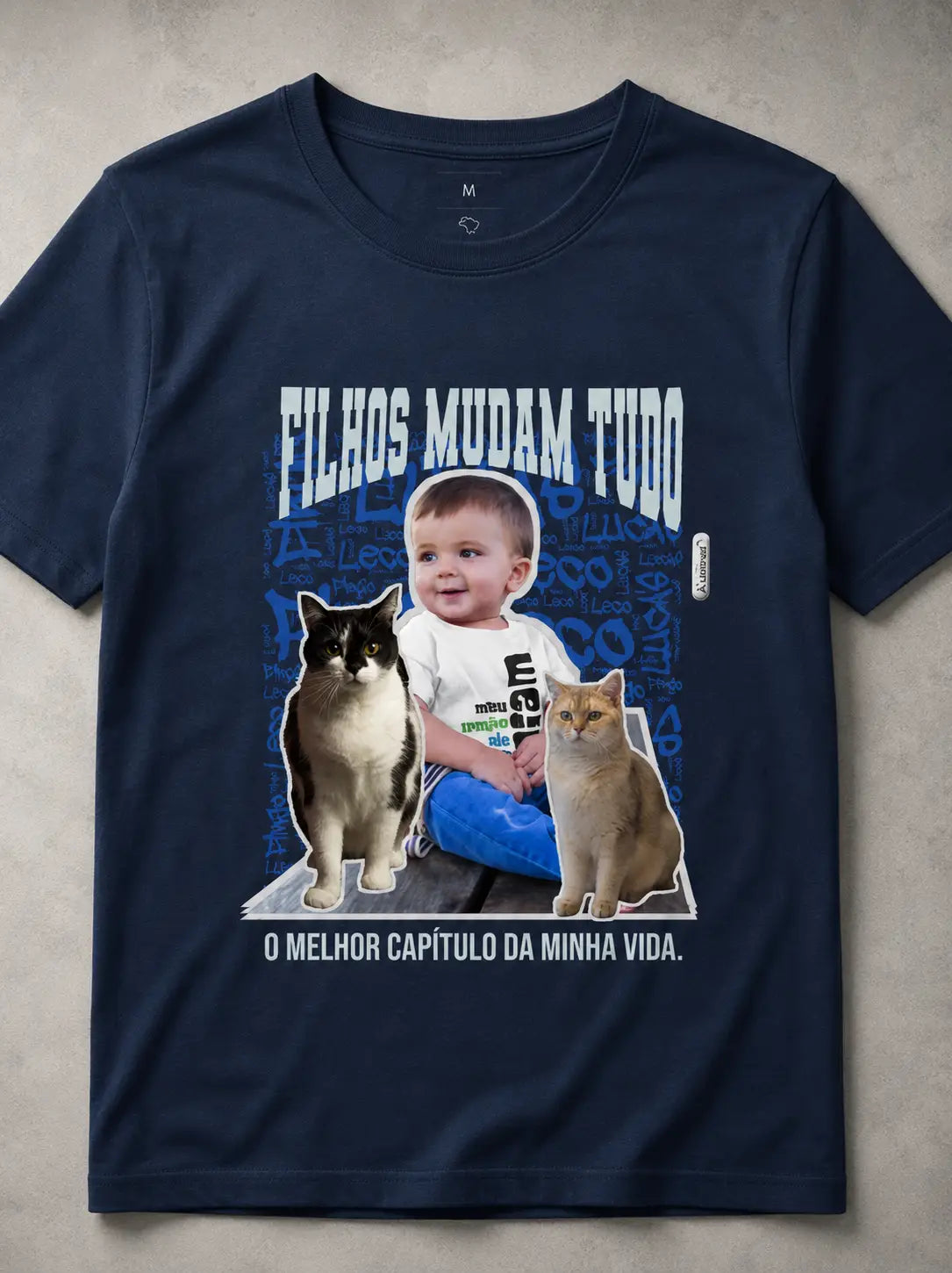 Camiseta Colagem - até 9 fotos - Personalizada