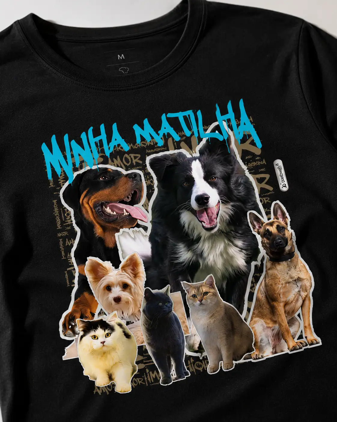 Camiseta Colagem - até 9 fotos - Personalizada