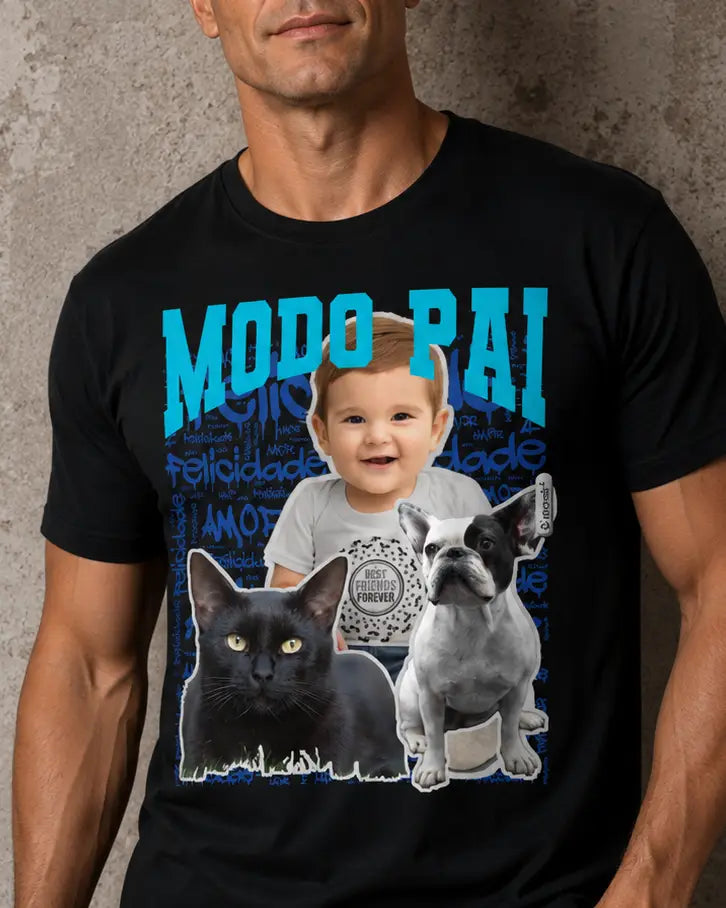 Camiseta Colagem - até 9 fotos - Personalizada