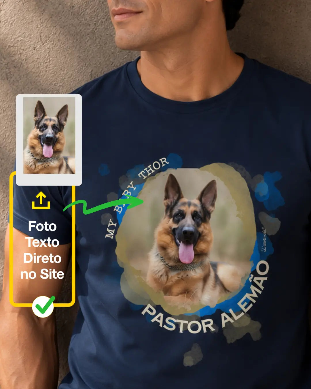 Camiseta Foto Pet - Splash - Personalizada | iAnimals