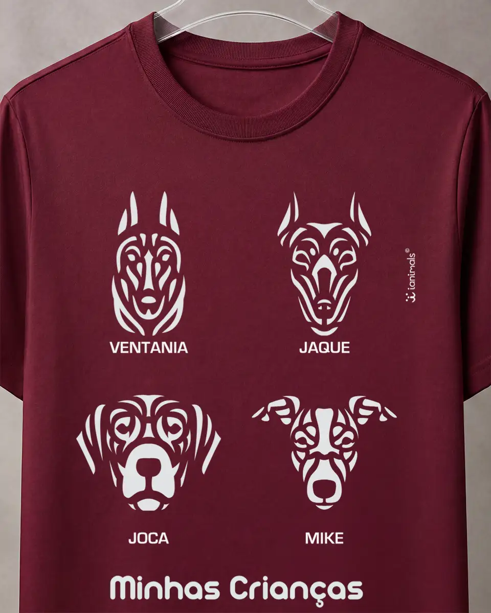 Camiseta Tribal de 1 a 9 Cães - PERSONALIZADA