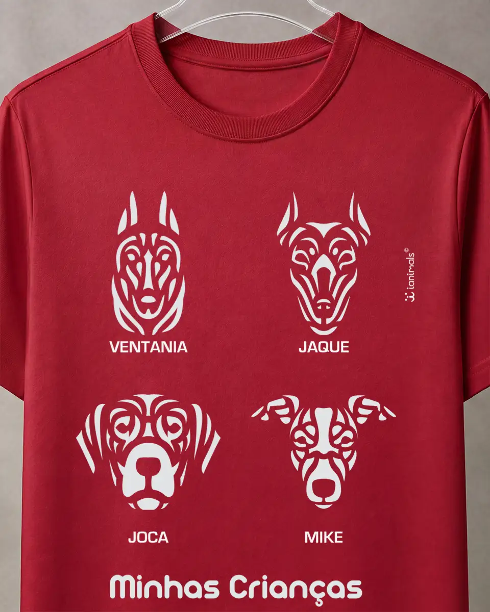 Camiseta Tribal de 1 a 9 Cães - PERSONALIZADA