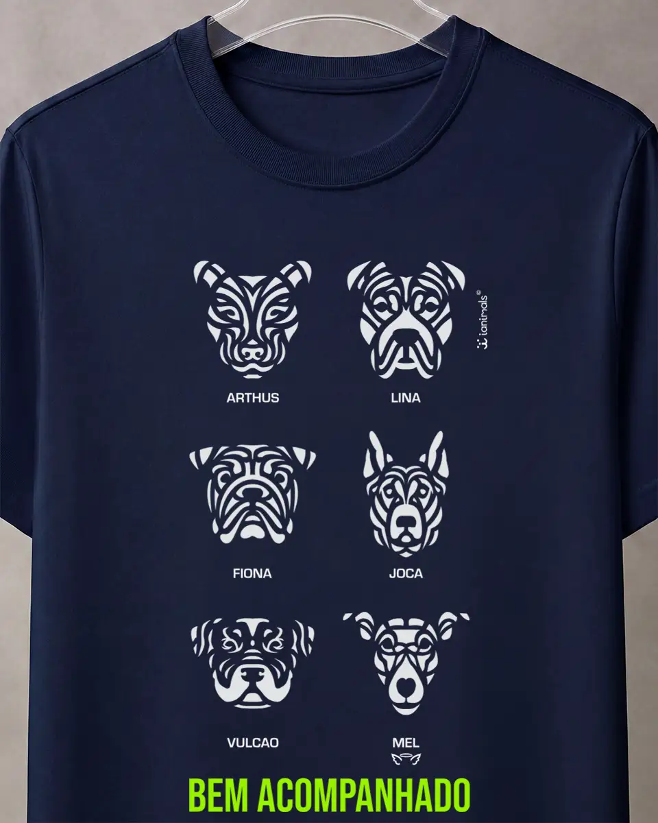 Camiseta Tribal de 1 a 9 Cães - PERSONALIZADA