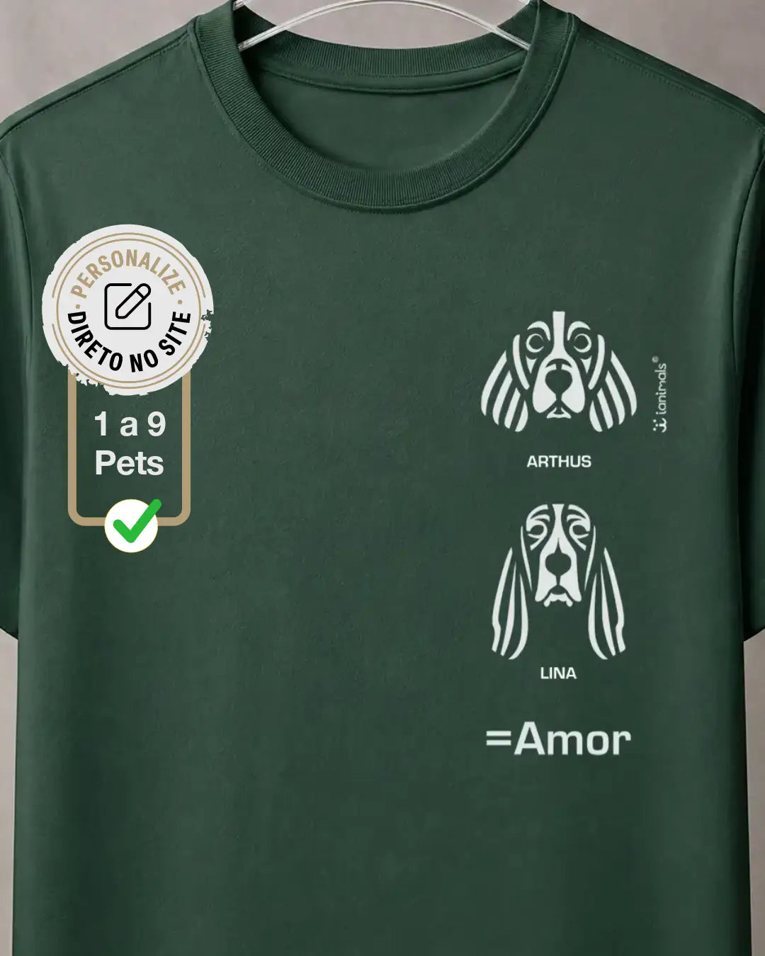 Camiseta Tribal de 1 a 9 Cães - PERSONALIZADA