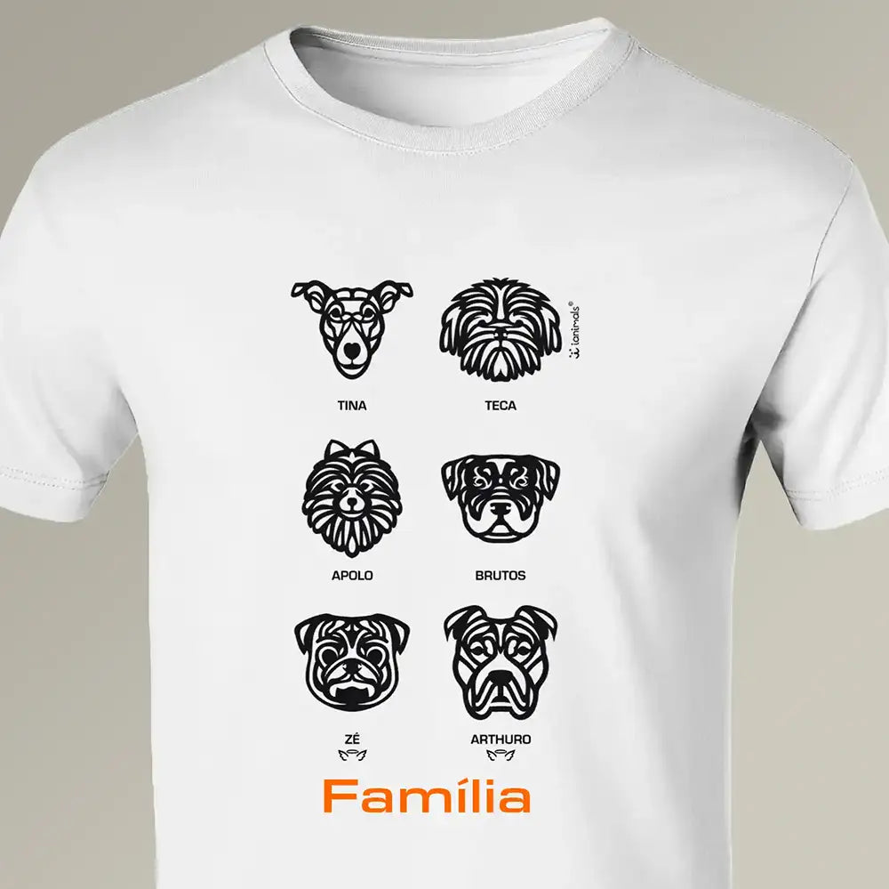 Camiseta Tribal de 1 a 9 Cães - PERSONALIZADA