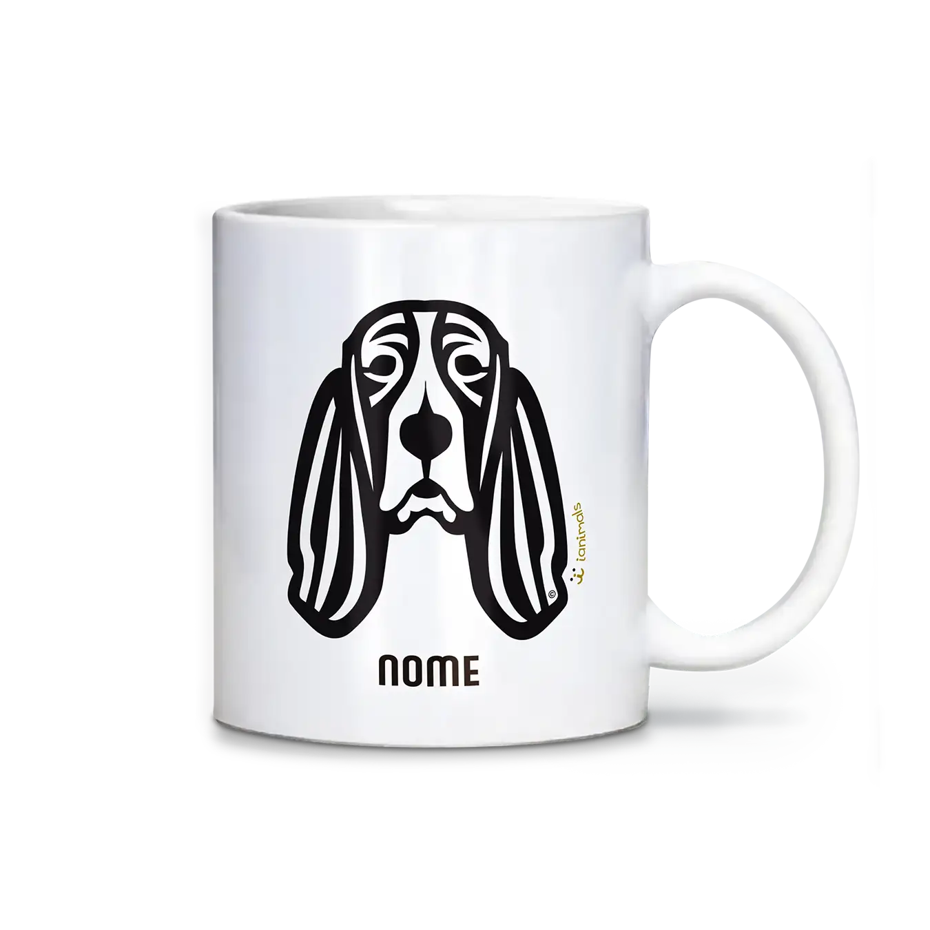 Caneca Basset Hound Personalizada Tribal - iAnimals