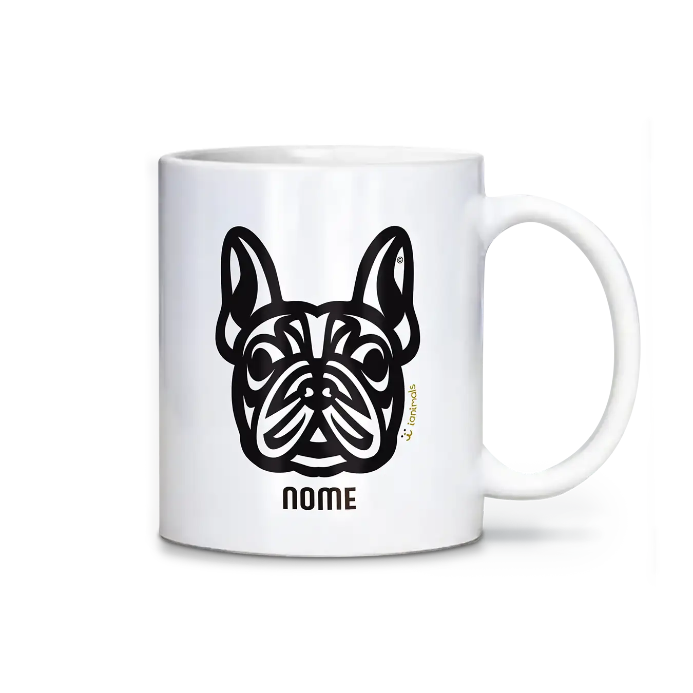 Caneca Buldogue Francês Personalizada Tribal - iAnimals