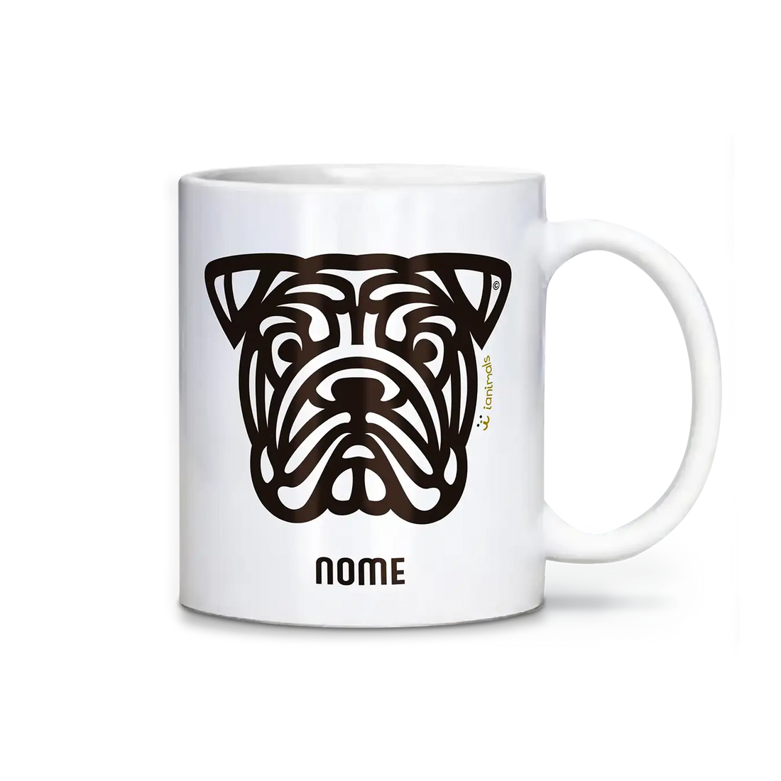 Caneca Buldogue Inglês Personalizada Tribal - iAnimals