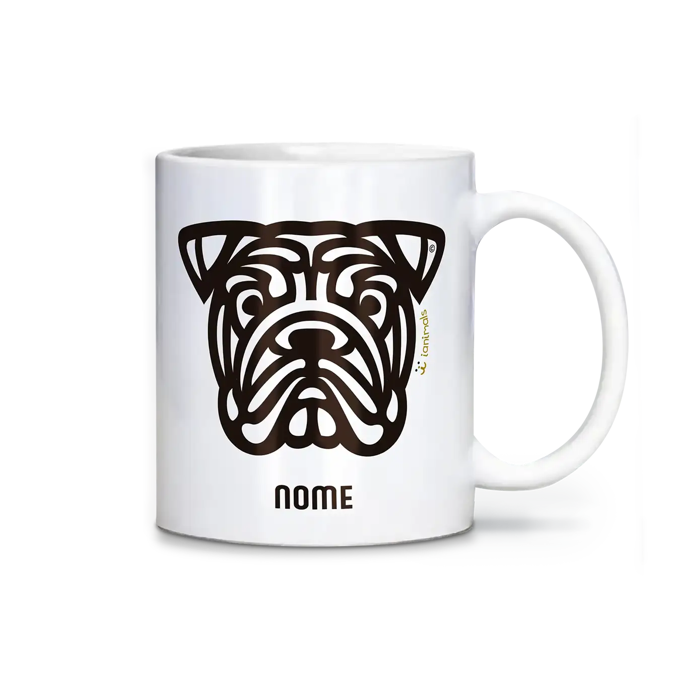 Caneca Buldogue Inglês Personalizada Tribal - iAnimals