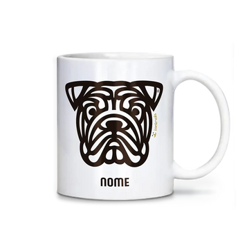 Caneca Buldogue Inglês Personalizada Tribal - iAnimals