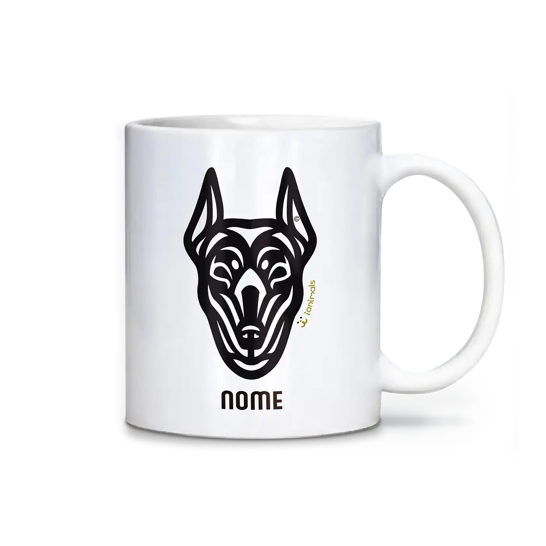 Caneca Doberman Personalizada Tribal - iAnimals