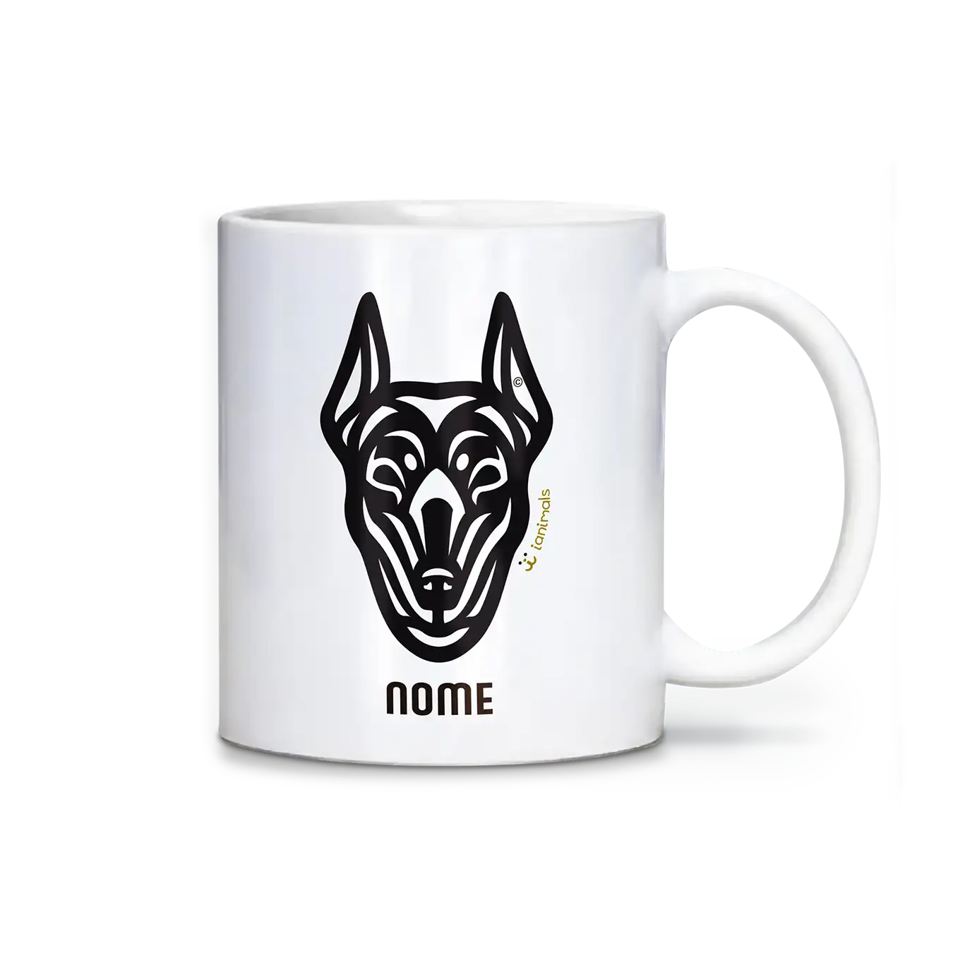 Caneca Doberman Personalizada Tribal - iAnimals