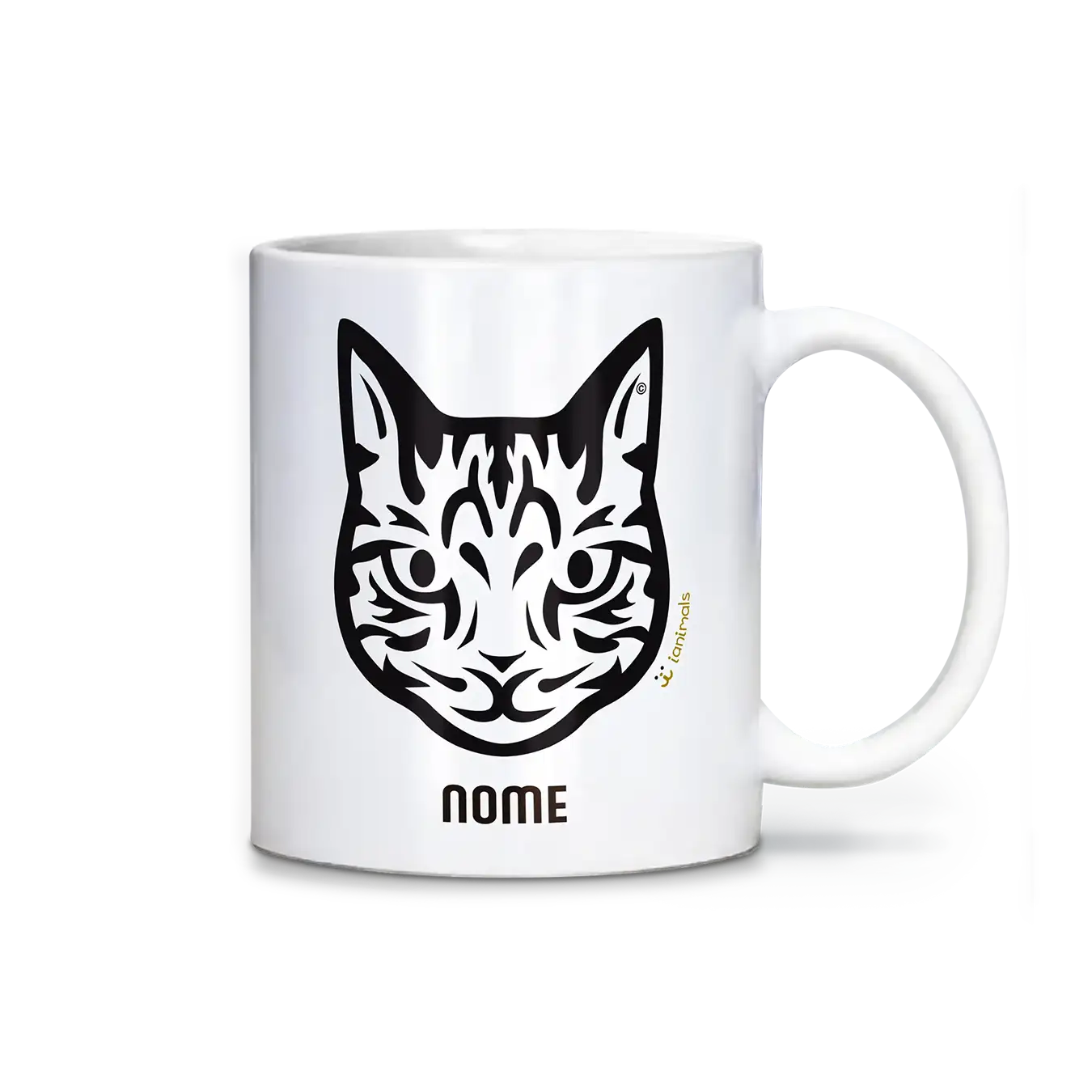 Caneca Gato Tigrado Personalizada Tribal - iAnimals