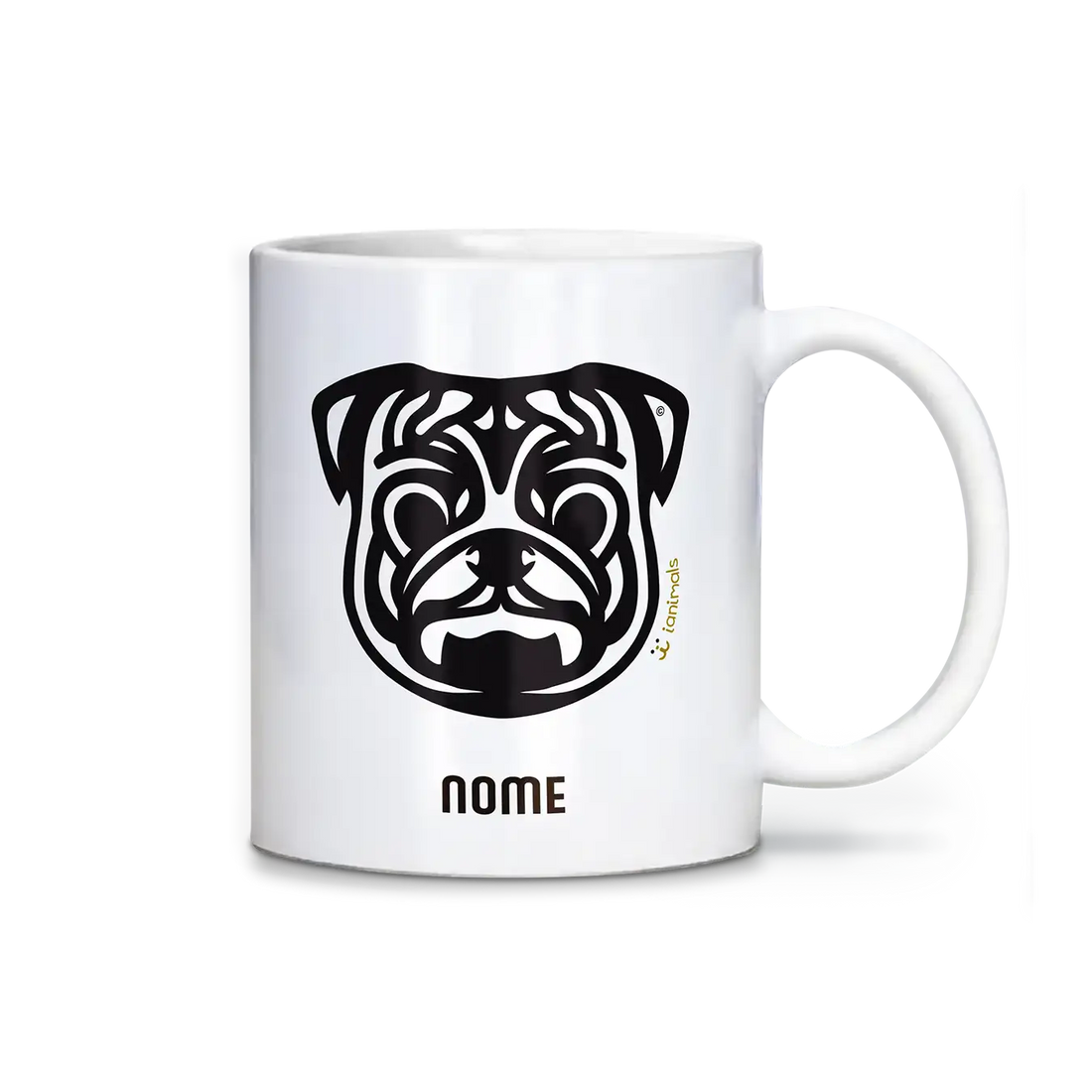 Caneca Pug Personalizada Tribal - iAnimals