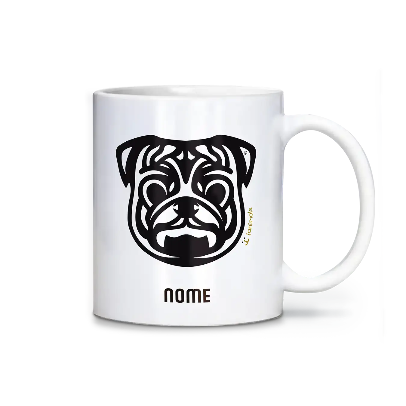 Caneca Pug Personalizada Tribal - iAnimals