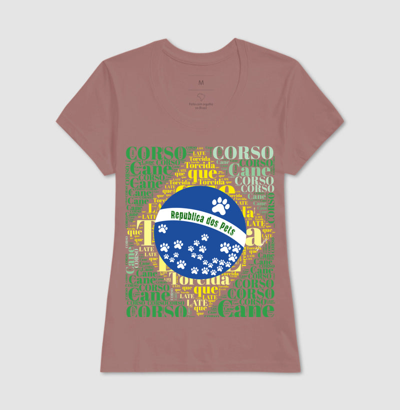 Camiseta Bandeira Brasil Pet - Nuvem de Palavras  - Personalizada