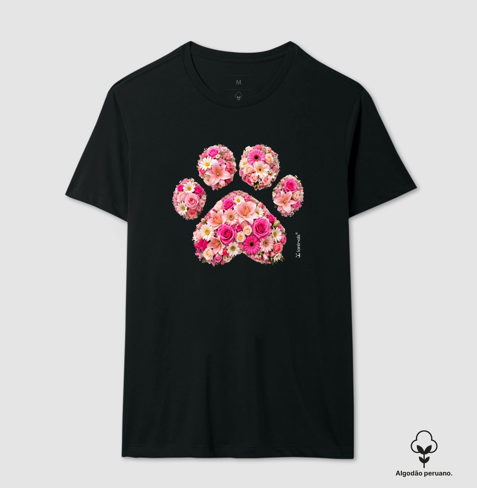 Camiseta INCA SOFT Pata em Flor - Pets - Afeto | iAnimals