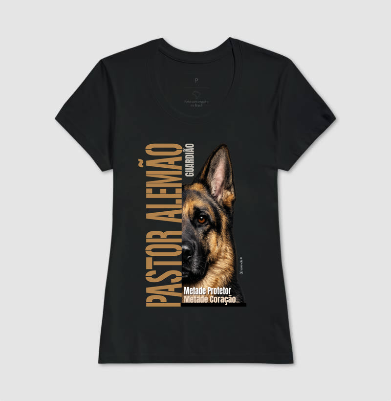 Camiseta Pastor Alemão Metade Protetor - Essência