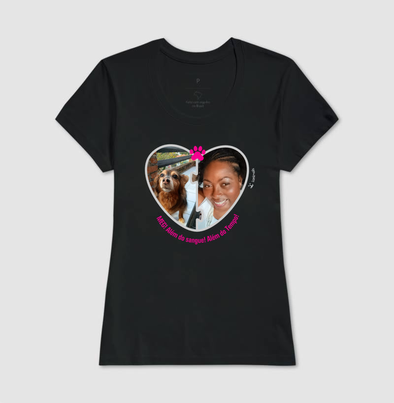 Camiseta Coração Puzzle Foto Pet - Personalizada