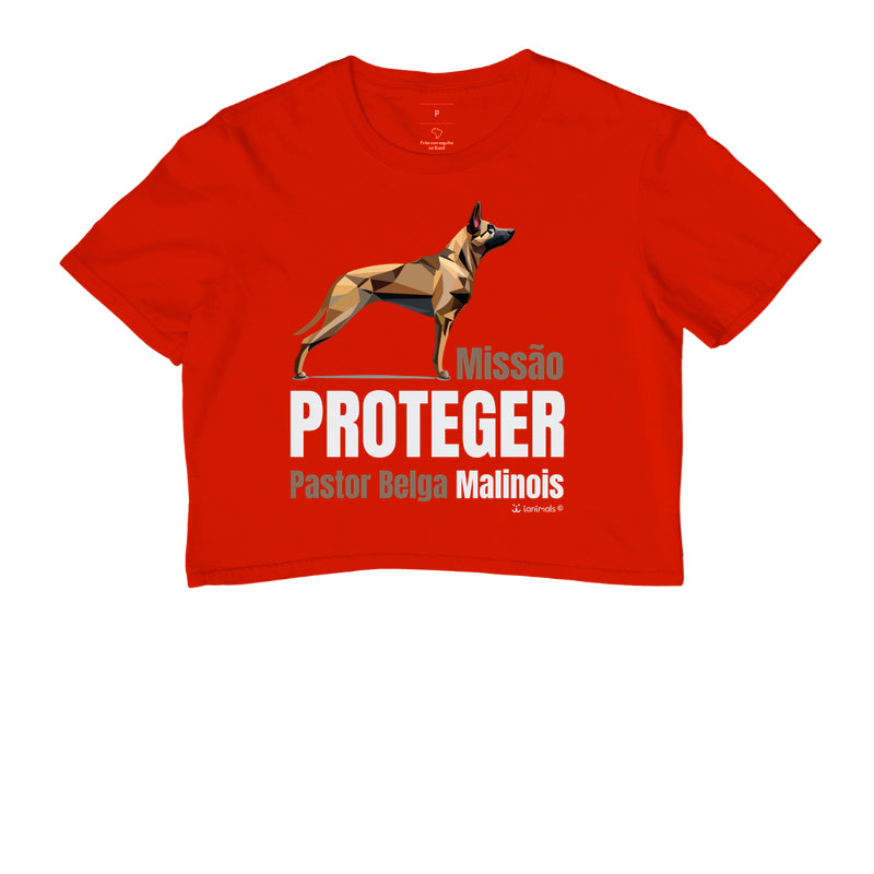 Camiseta Cropped Malinois Missão  Proteger - Essência
