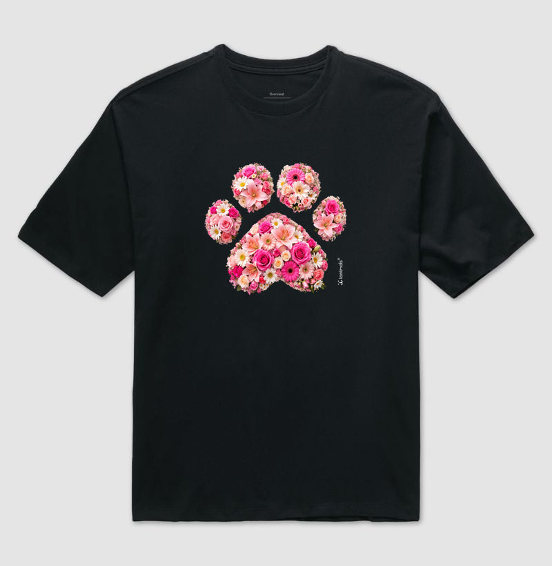 Camiseta Oversized Pata em Flor - Pets - Afeto | iAnimals