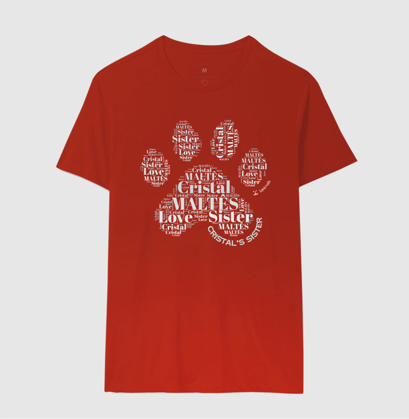 Camiseta Pata de Pet - Nuvem de Palavras - Personalizada | iAnimals
