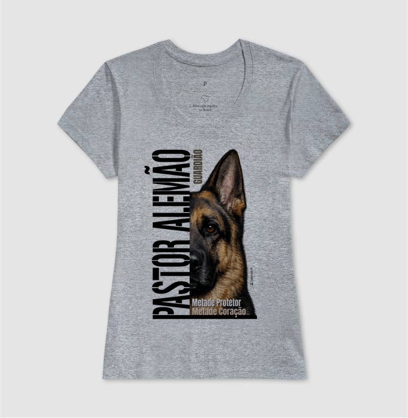 Camiseta Pastor Alemão Metade Protetor - Essência