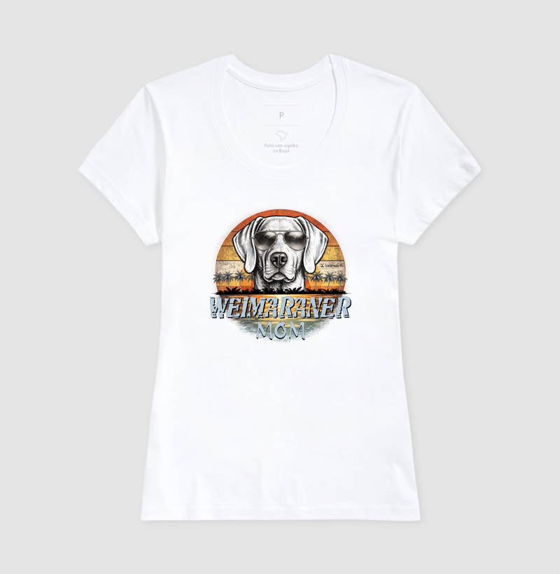 Camiseta Weimaraner MOM Sunset Vintage - Família