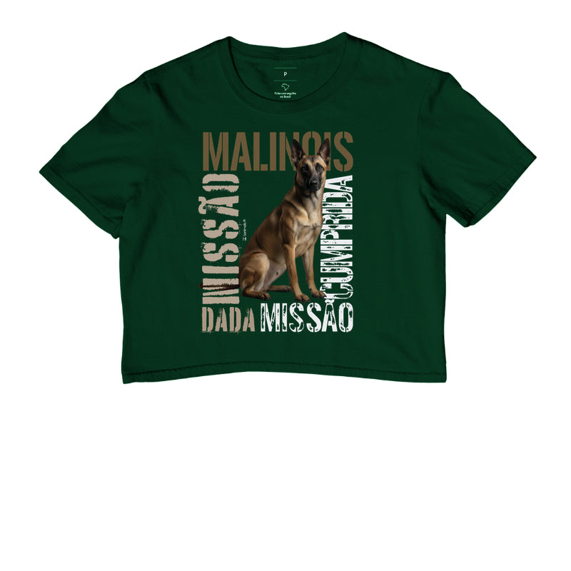 Camiseta Cropped Malinois Missão Cumprida - Essência