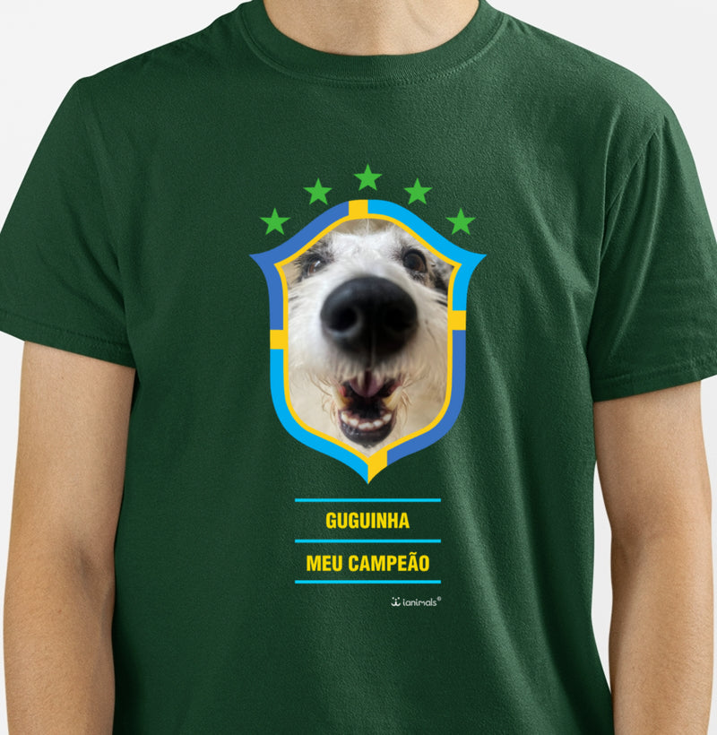 Camiseta Meu Time Pet Brasil - até 9 fotos - Personalizada