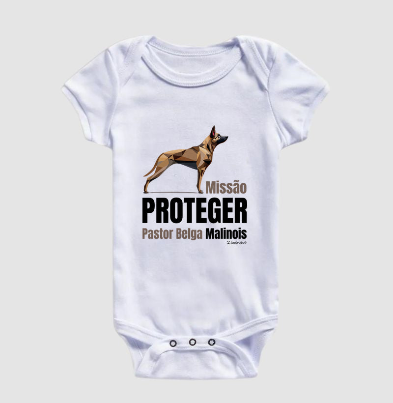 Body Infantil Malinois Missão  Proteger - Essência