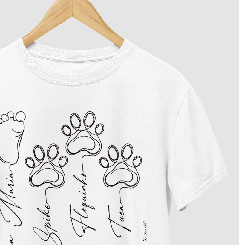 Camiseta Pegadas - Pet e Bebê - Personalizada