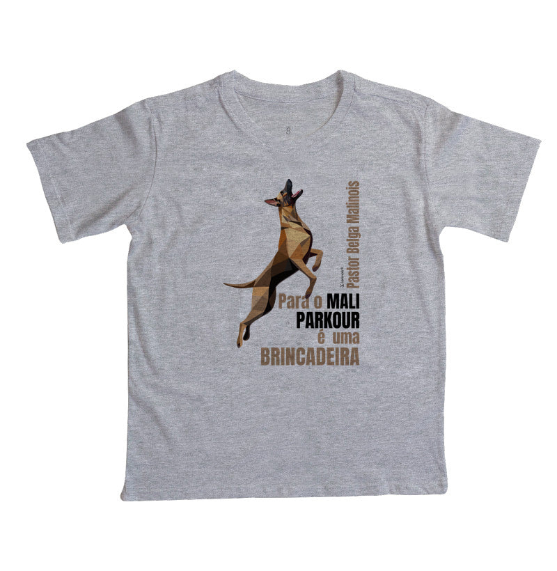 Camiseta Infantil Malinois Parkour é Brincadeira