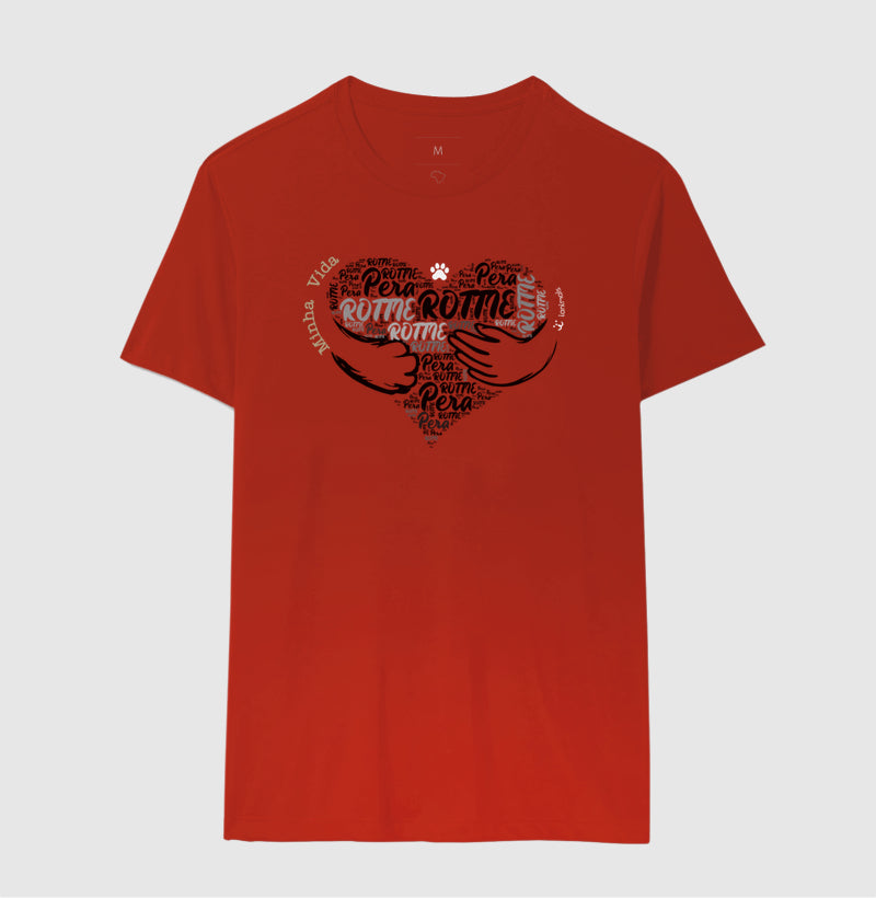 Camiseta Coração Abraço Pet - Nuvem de Palavras - Personalizada | iAnimals