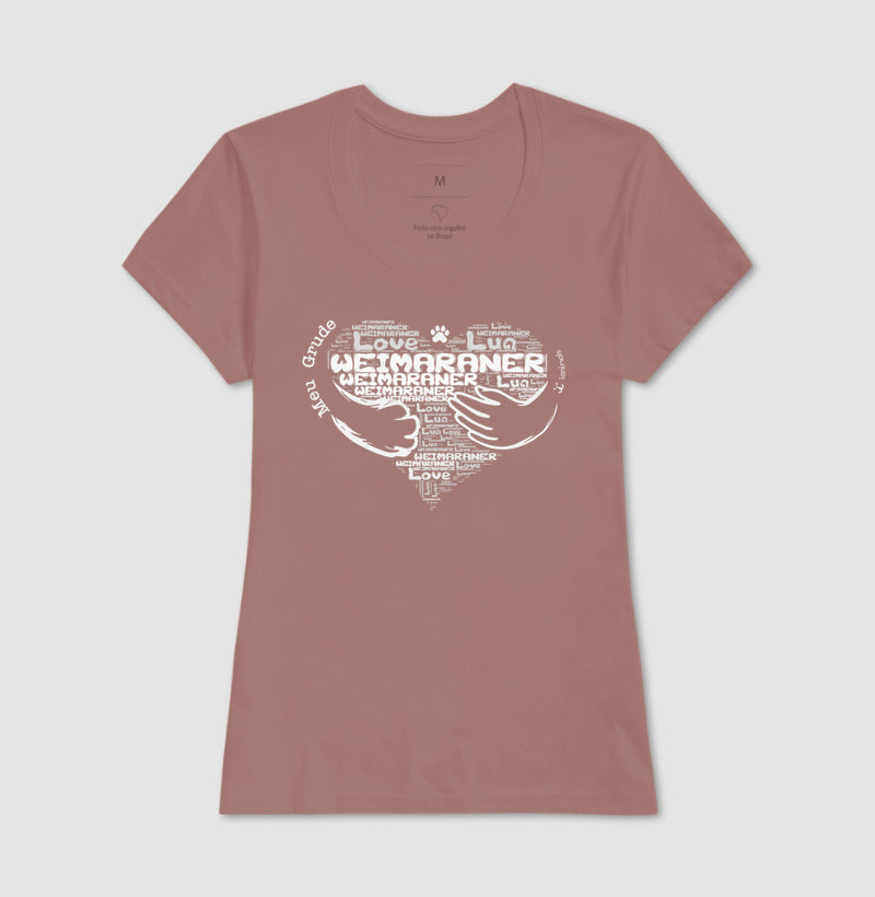 Camiseta Coração Abraço Pet - Nuvem de Palavras - Personalizada | iAnimals
