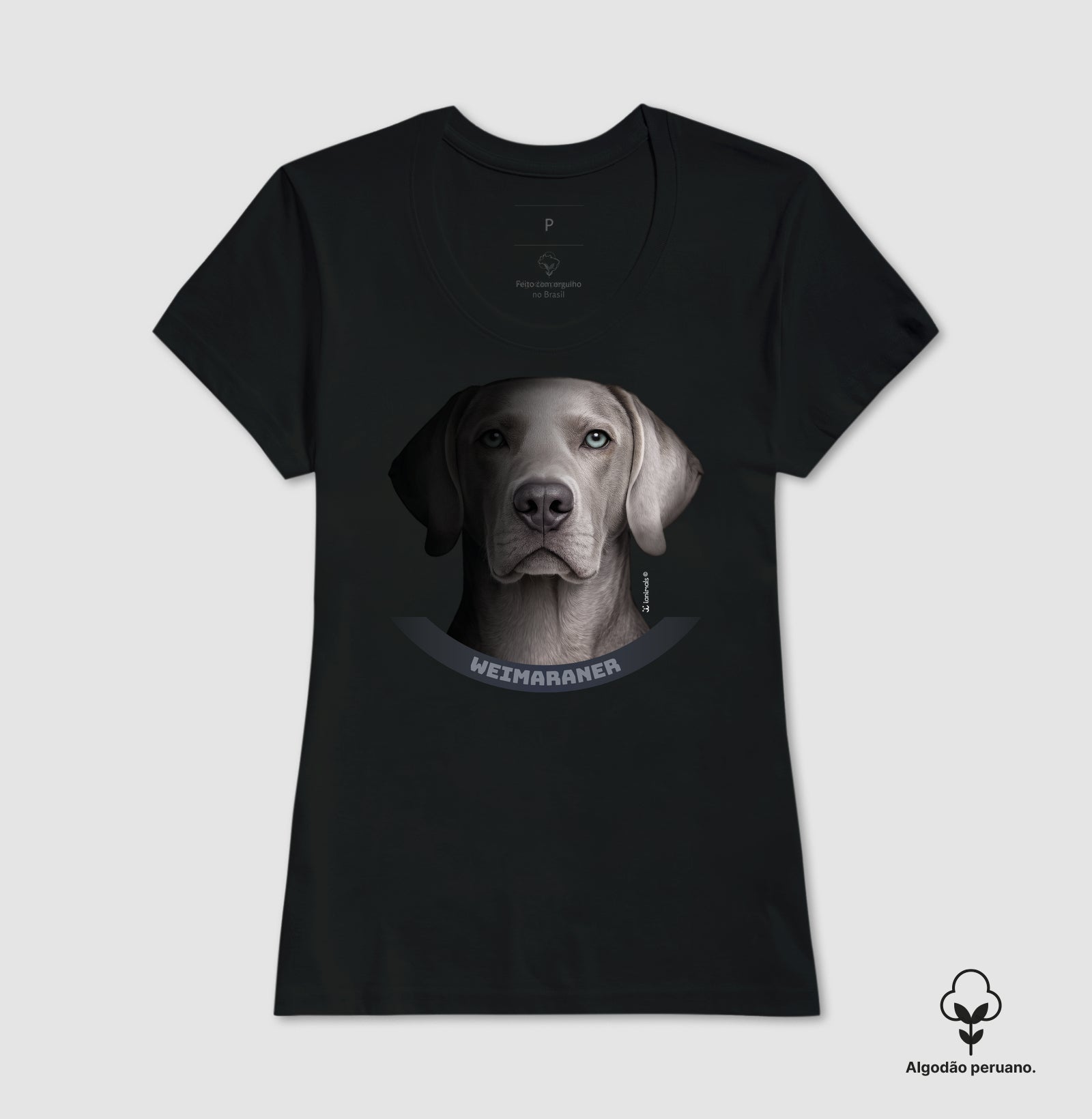 Camiseta INCA SOFT Weimaraner Preta - The Face