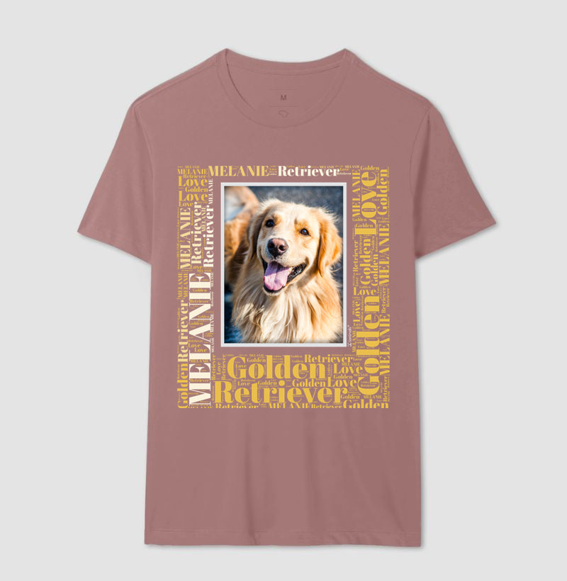Camiseta Quadro Foto Pet - Nuvem de Palavras - Personalizada