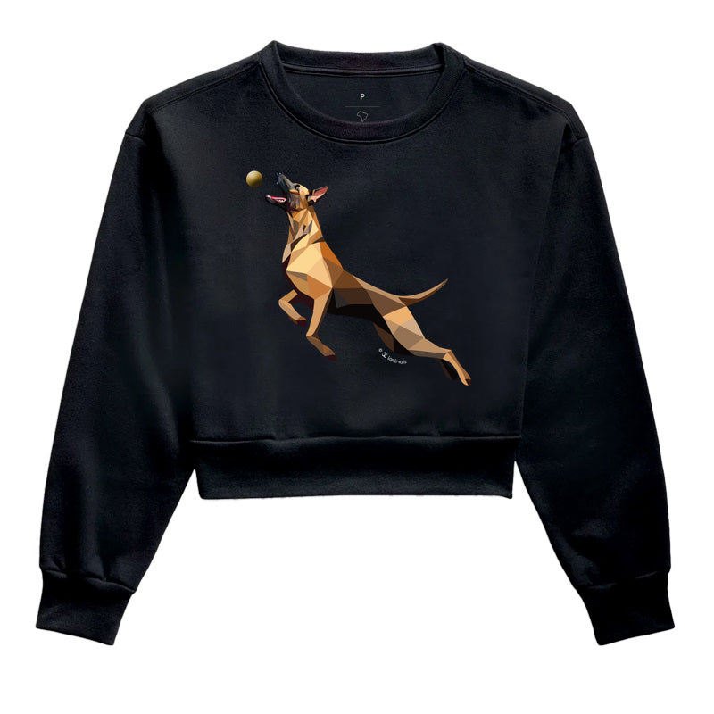 Moletom Cropped Malinois O Pulo - Perfil/Geoma