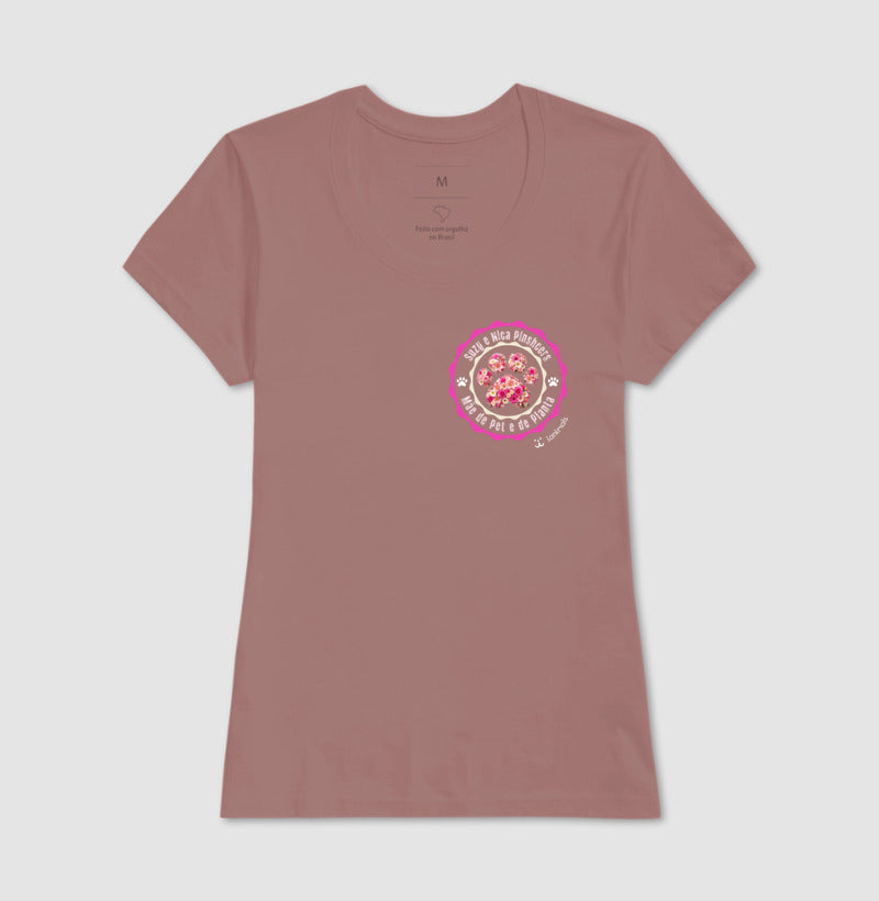 Camiseta Pata Floral com Nome do Pet - Personalizada
